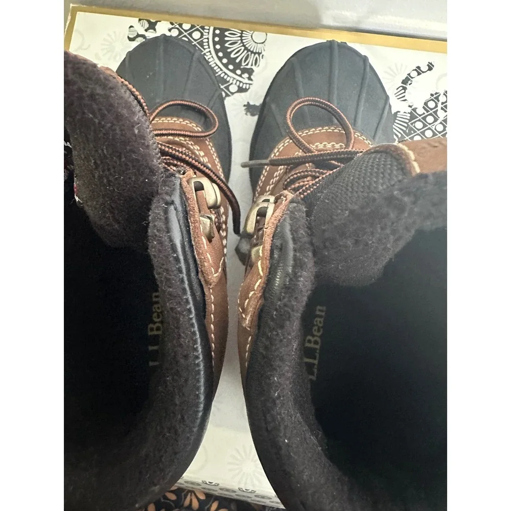 LL Bean Women's Insulated Waterproof Winter Snow Boots Brown Size 6.5 Medium‎